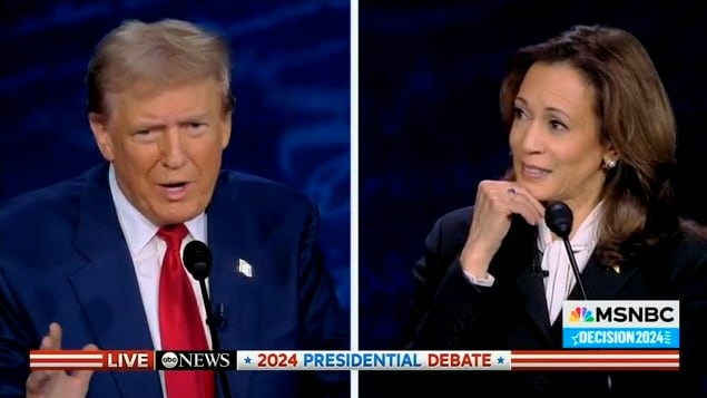 Donald Trump and Kamala Harris debate.