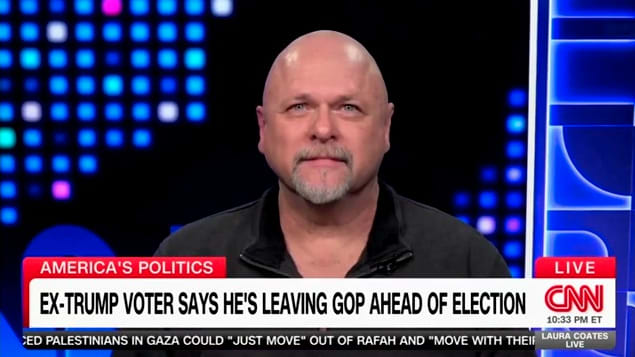 A man identified as Texas Trey appears on CNN to discuss the 2024 election.