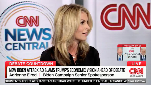President Joe Biden’s campaign spokesperson Adrienne Elrod appears on CNN.