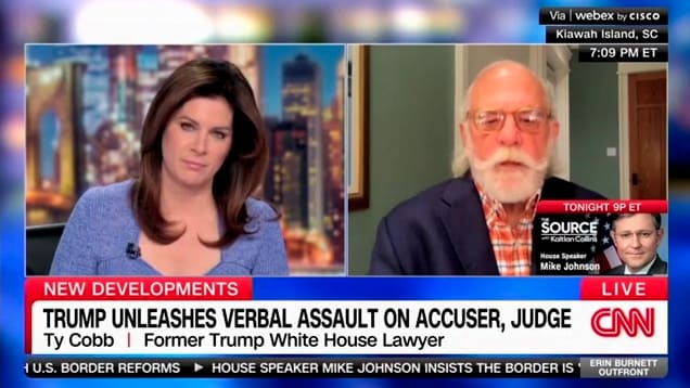 Former Trump lawyer Ty Cobb appears on CNN.