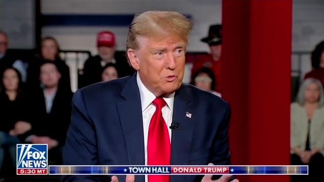 Donald Trump during a Fox News town hall.