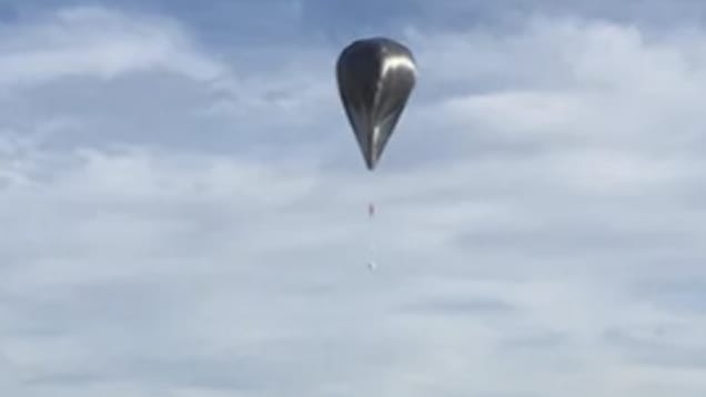 A solar hot balloon with an infrasound microbarometer payload.