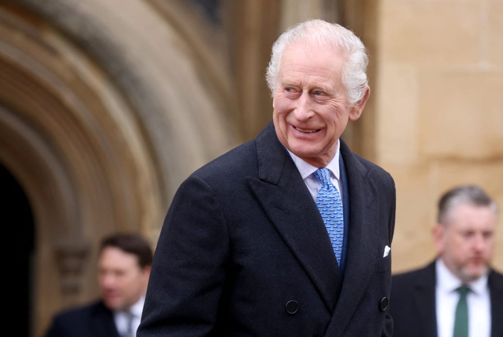King Charles leaves after attending the Easter Matins Service at St. George's Chapel, Windsor Castle, Britain March 31, 2024.