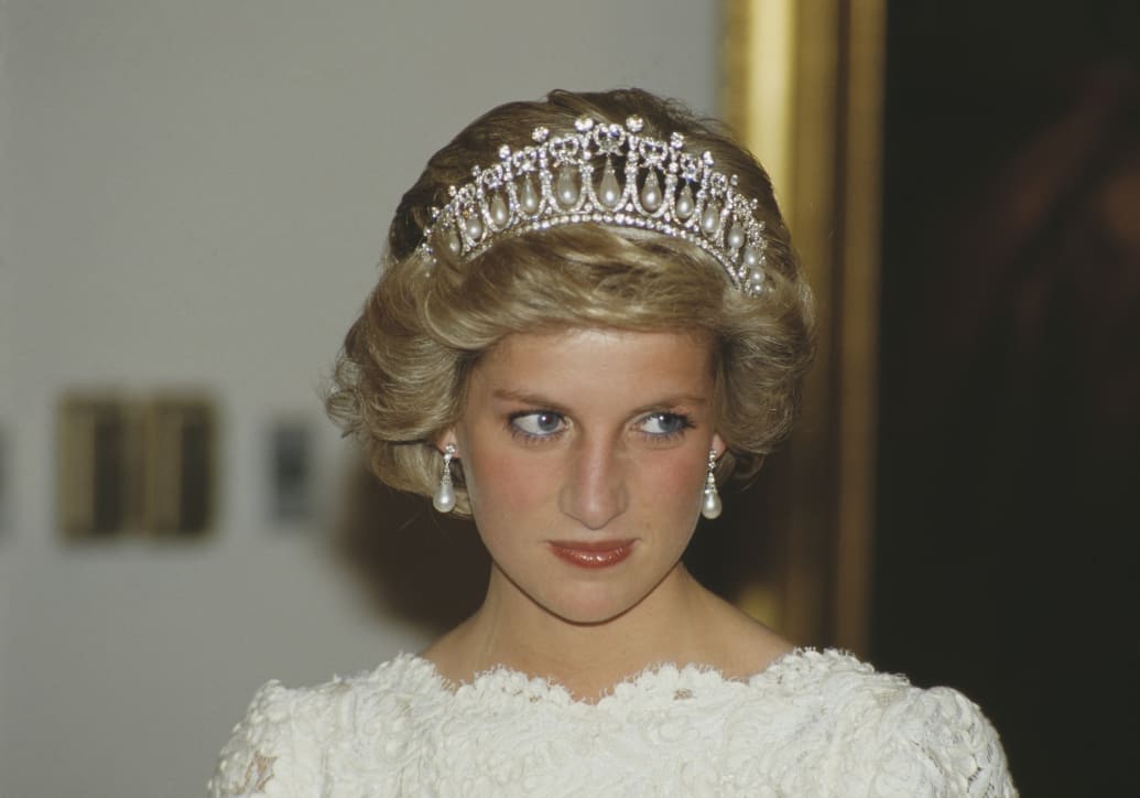 Diana, Princess of Wales  (1961 - 1997) attends a dinner at the British Embassy in Washington, DC, November 1985