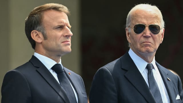 Joe Biden with Emmanuel Macron