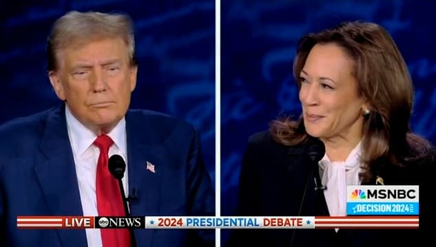 Donald Trump and Kamala Harris debate.