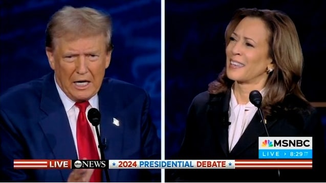 Donald Trump and Kamala Harris debate.