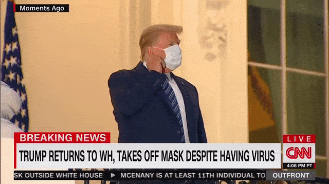 First Thing Trump Does at White House Is Take Off His Mask