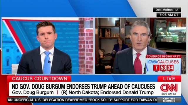 Doug Burgum appears on CNN to talk about Trump endorsement.