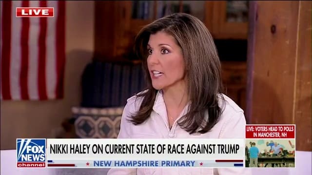 Nikki Haley appears on Fox & Friends ahead of the New Hampshire primary.