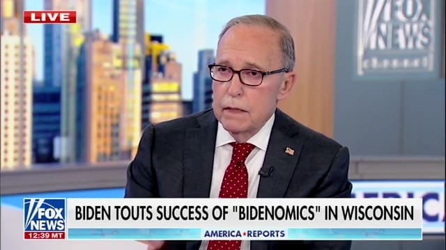 Larry Kudlow discusses the economy on Fox News.