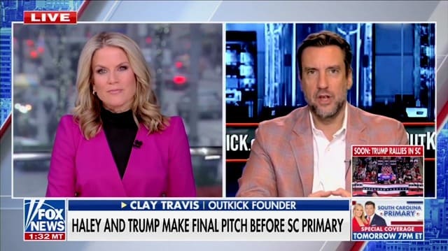 Fox News anchor Martha MacCallum interviews Clay Travis.