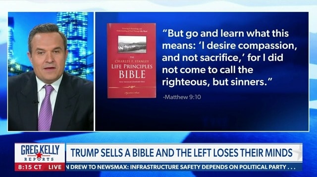 Greg Kelly praises Trump’s new bible. 