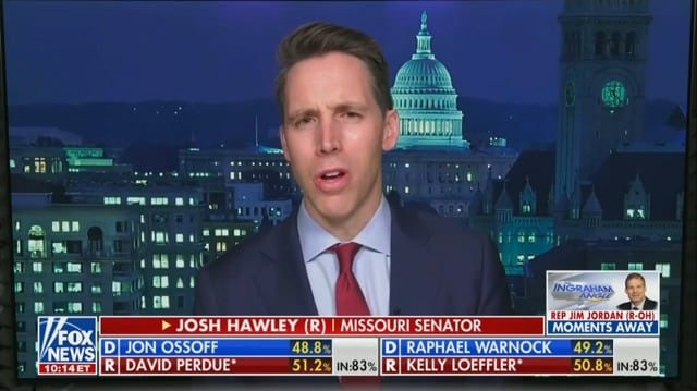 Josh Hawley admits that Pence can’t do anything to change the election and says ‘he’s almost there’