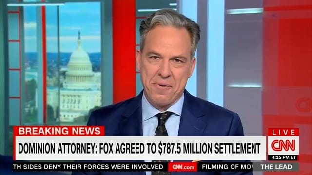 Jake Tapper Loses It Over Fox Citing ‘journalistic Standards After Dominion Settlement 7478