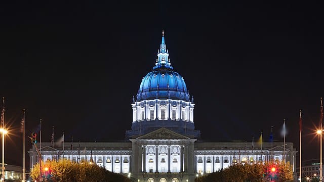 City hall in San Francisco, California. 