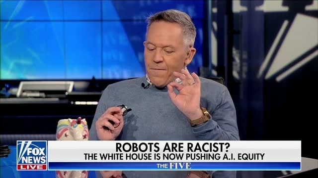 Greg Gutfeld saying something goofy and pointless on Fox News.