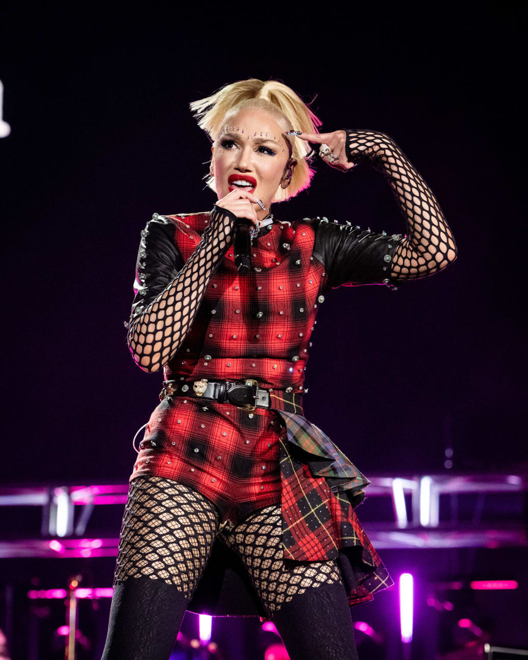  Gwen Stefani of No Doubt performs during the 2024 Coachella music festival.