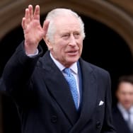 Britain's King Charles leaves after attending the Easter Matins Service at St. George's Chapel, Windsor Castle, March 31, 2024.