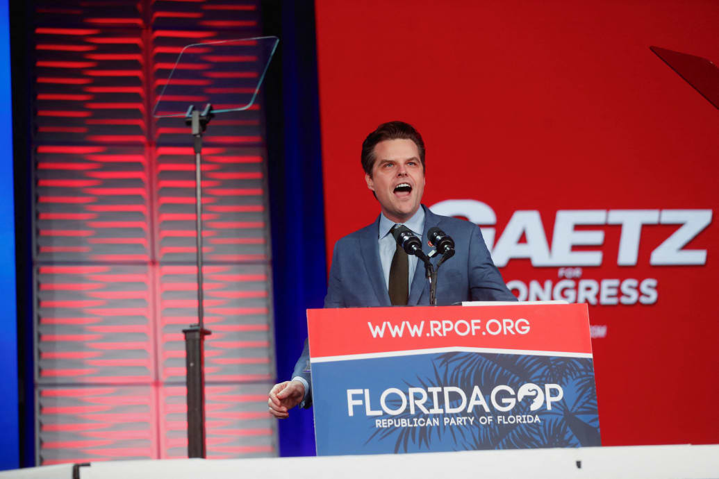 Rep. Matt Gaetz (R-FL) speaks during the Florida Freedom Summit held at the Gaylord Palms Resort & Convention Center in Kissimmee, Florida.