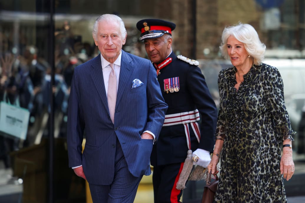 King Charles and Queen Camilla at the University College Hospital Macmillan Cancer Centre in London, Britain, April 30, 2024