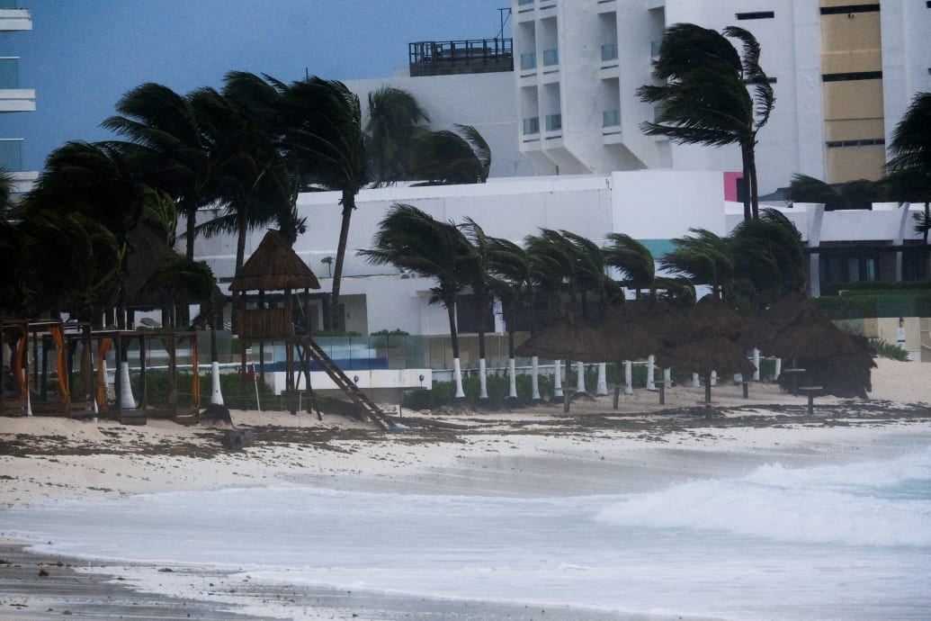 a beach after Hurricane Beryl made landfall