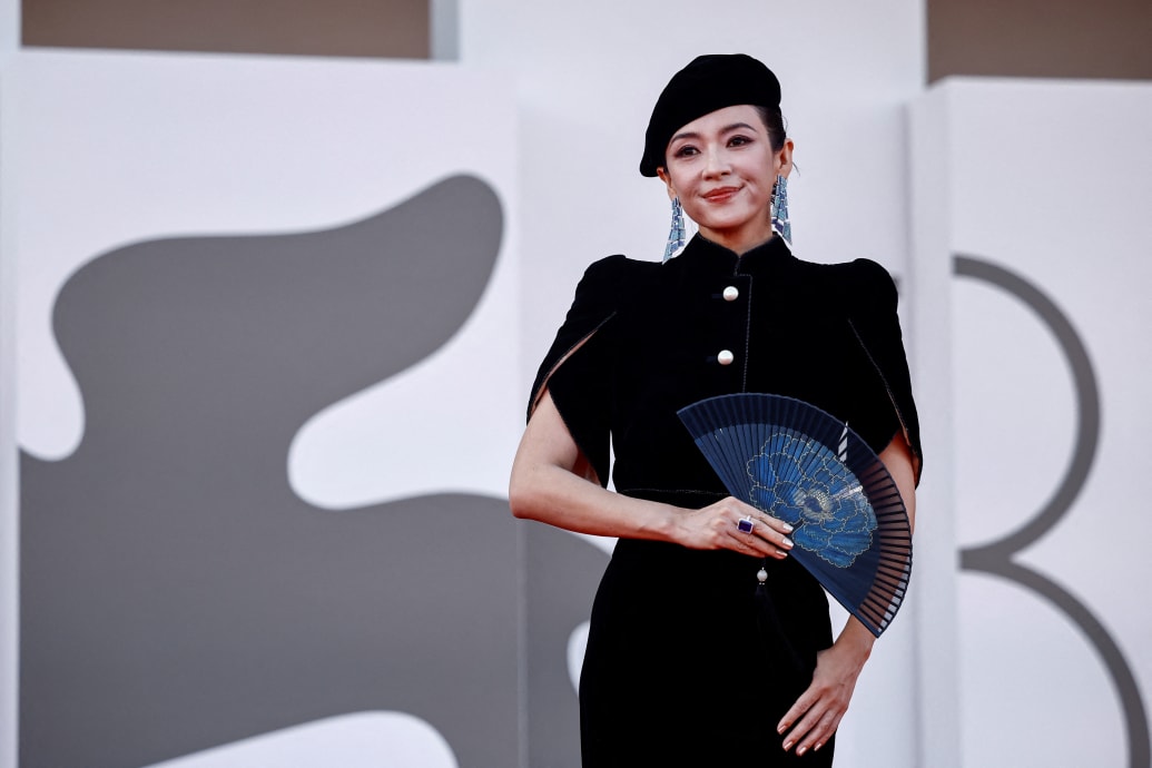 Zhang Ziyi poses on the red carpet during the Venice Film Festival on August 28, 2024.