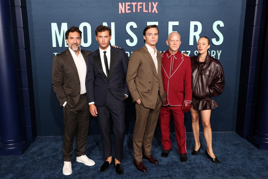 Javier Bardem, Cooper Koch, Nicholas Chavez, Ryan Murphy and Chloe Sevigny attend a premiere