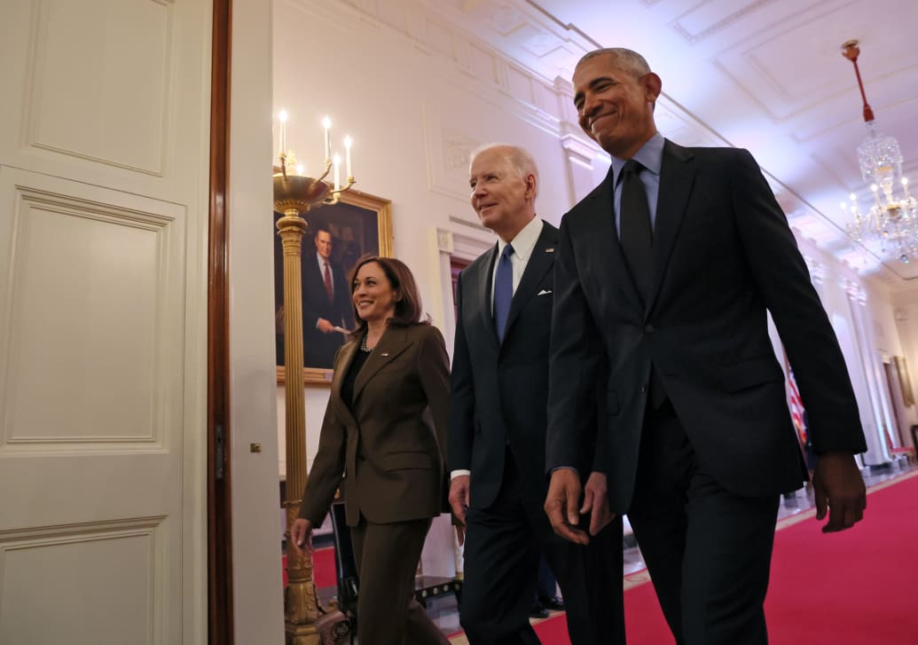 Kamala Harris, Joe Biden and Barack Obama in lockstep