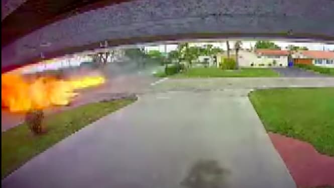 Pembroke Pines, Florida Plane Crash That Killed Three Caught on Ring Doorbell Video