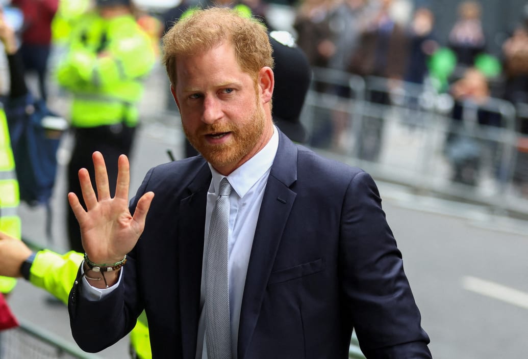 Britain's Prince Harry, Duke of Sussex walks outside the Rolls Building of the High Court in London, Britain June 7, 2023.