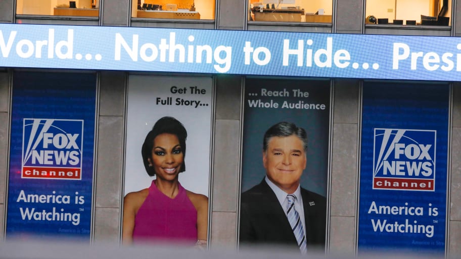 Signage is seen at the Fox News offices after it was announced that news anchor Shepard Smith had quit the network in New York City, Oct. 11, 2019.