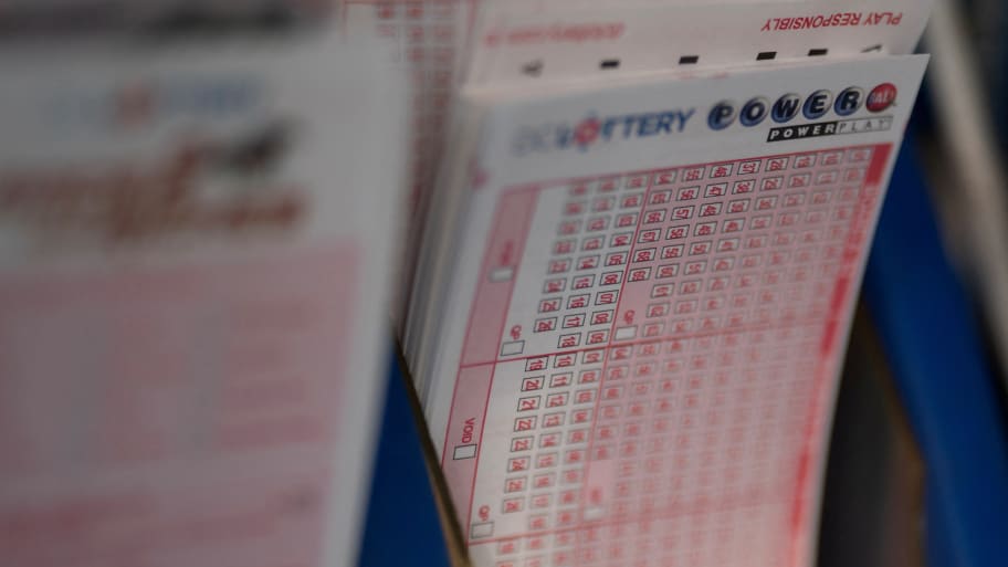 Powerball tickets are seen at a liquor store