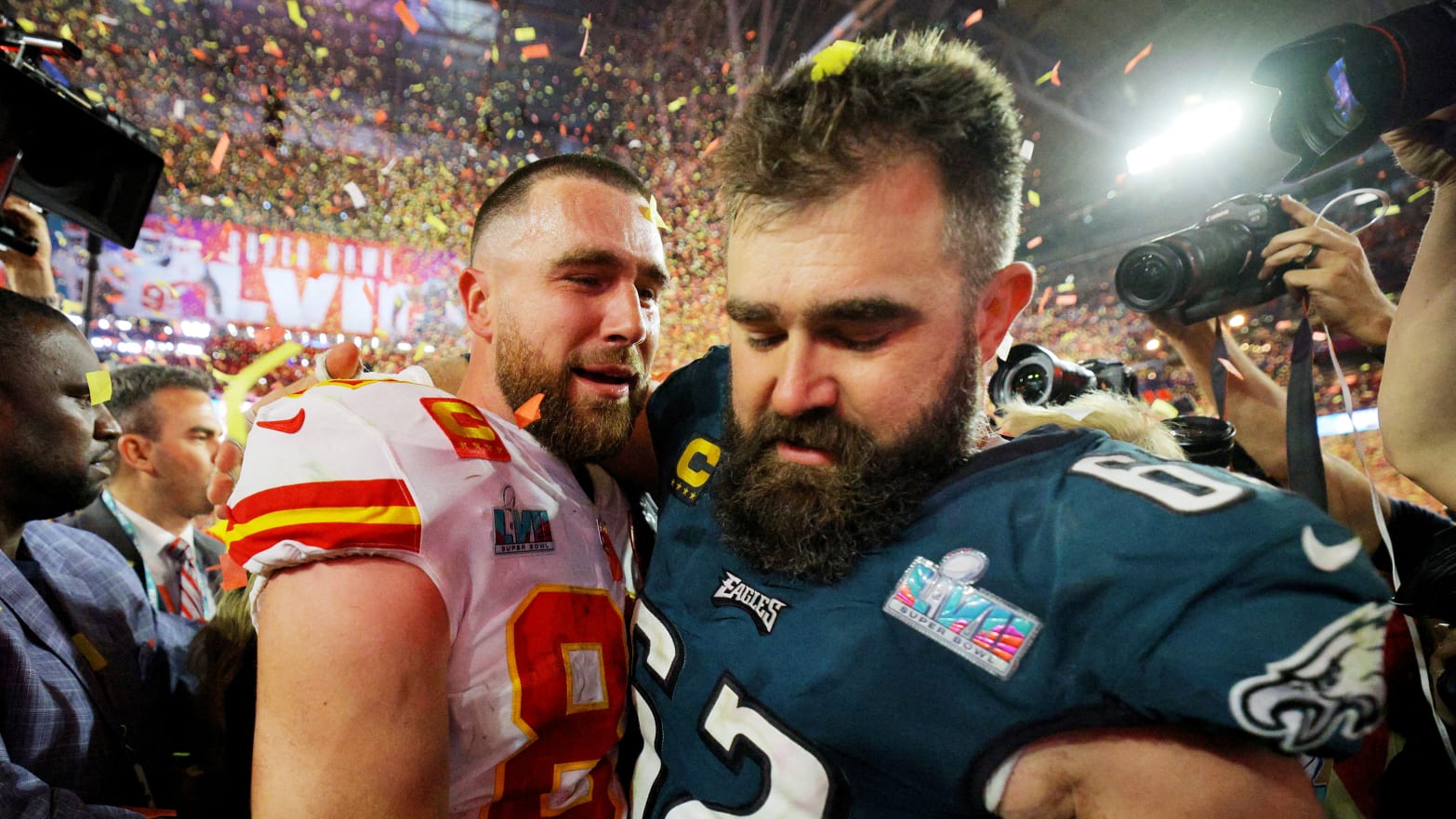 Jason and Travis Kelce have reached a rights deal with over $100 million for their “New Heights” podcast, reports say.