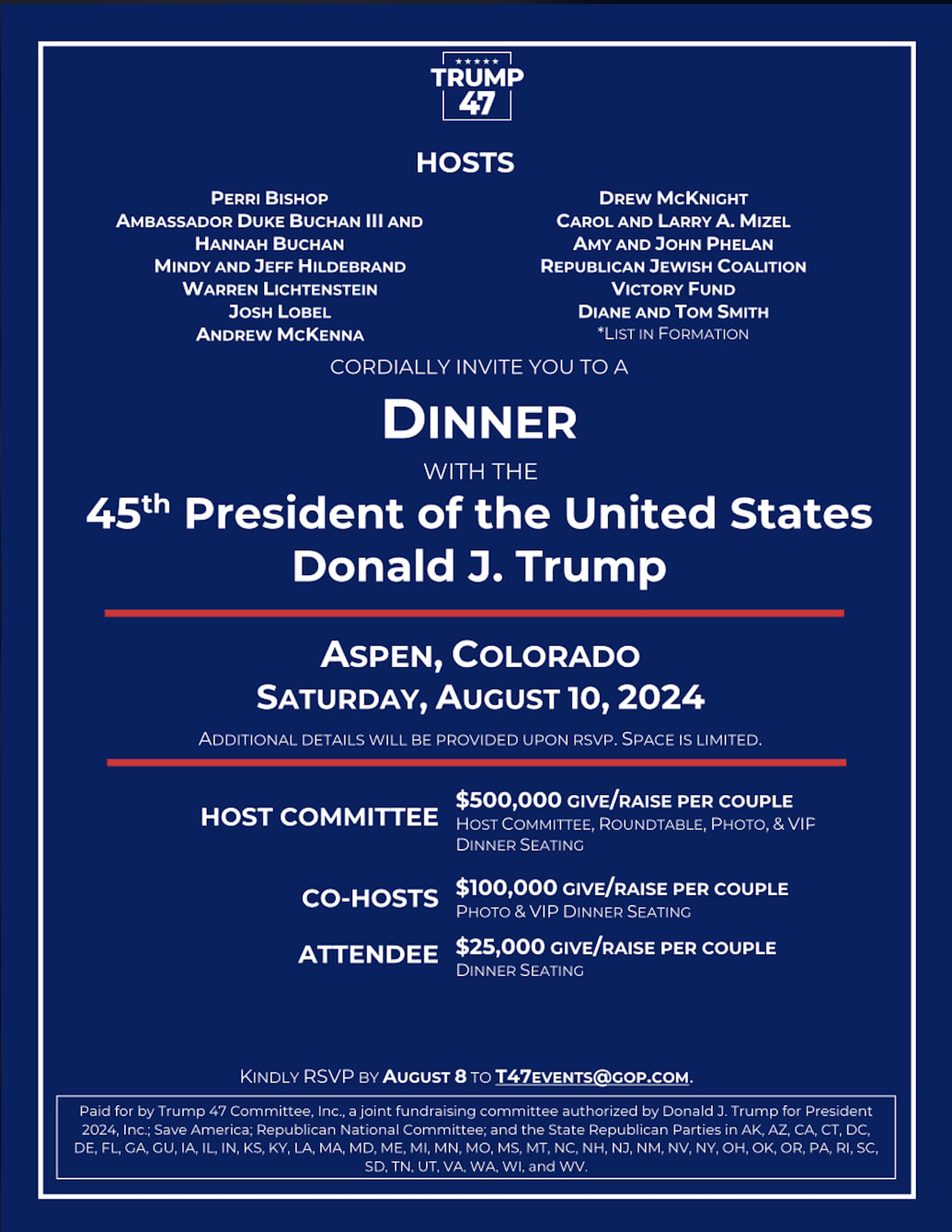 Trump 47 invitation