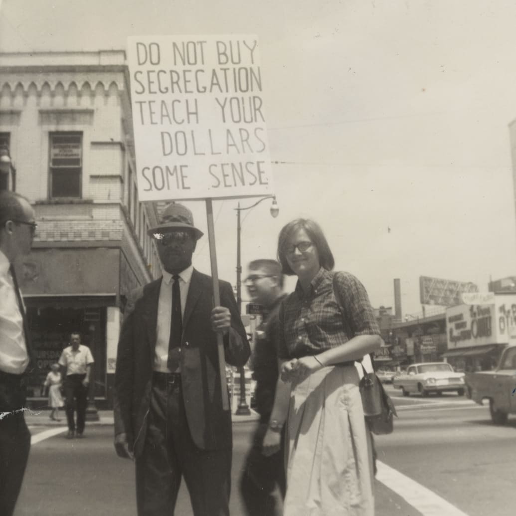 A photograph of Drew Gilpin Faust in Birmingham during the protests of the summer of 1964.