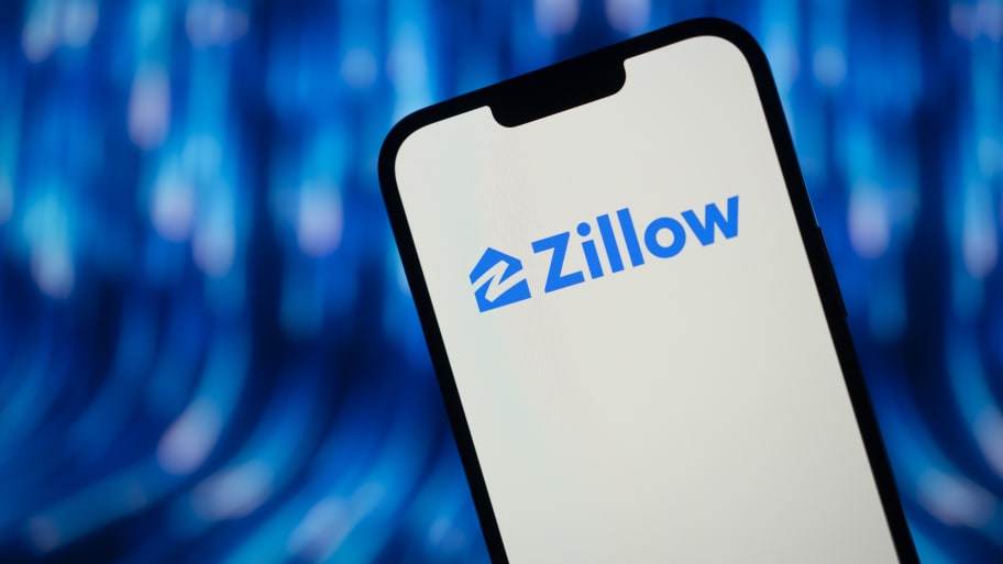 The Zillow logo is seen in this photo illustration on 04 December, 2023 in Warsaw, Poland.