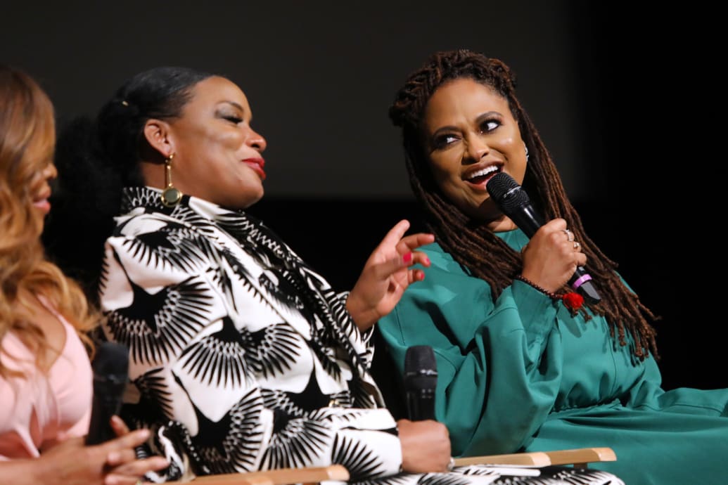 Photo of Aunjanue Ellis-Taylor and  Ava DuVernay at a FYC Event