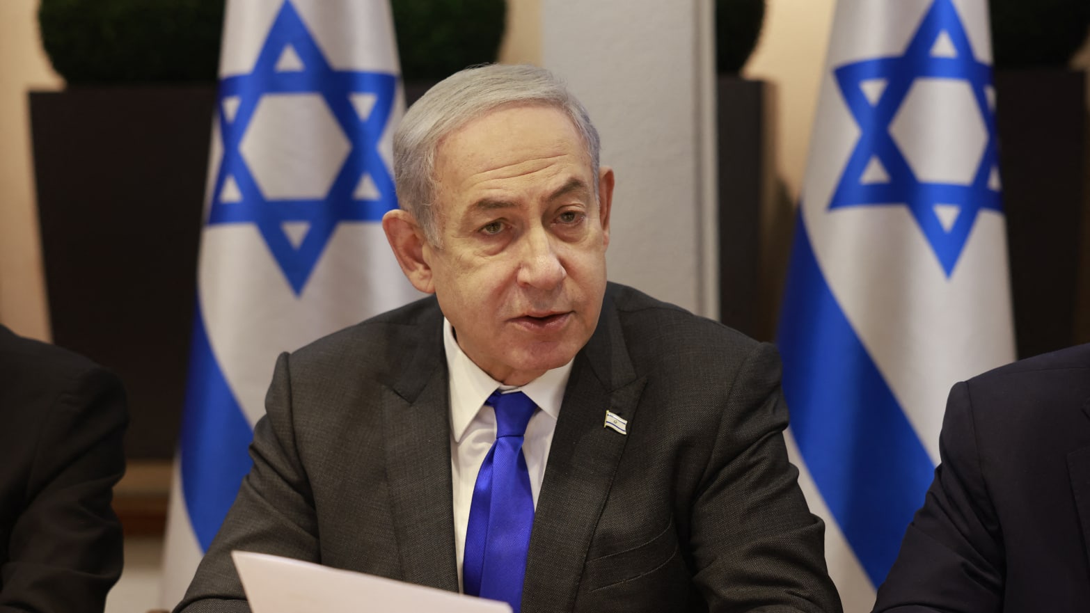 Israeli Prime Minister Benjamin Netanyahu chairs a Cabinet meeting