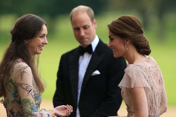 Prince William and Kate Middleton are greeted by Rose Cholmondeley, the Marchioness of Cholmondeley as they attend a gala dinner in support of East Anglia's Children's Hospices' nook appeal at Houghton Hall on June 22, 2016 in King's Lynn, England.