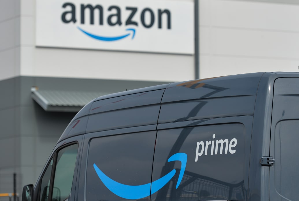 A photograph of an Amazon Prime van.