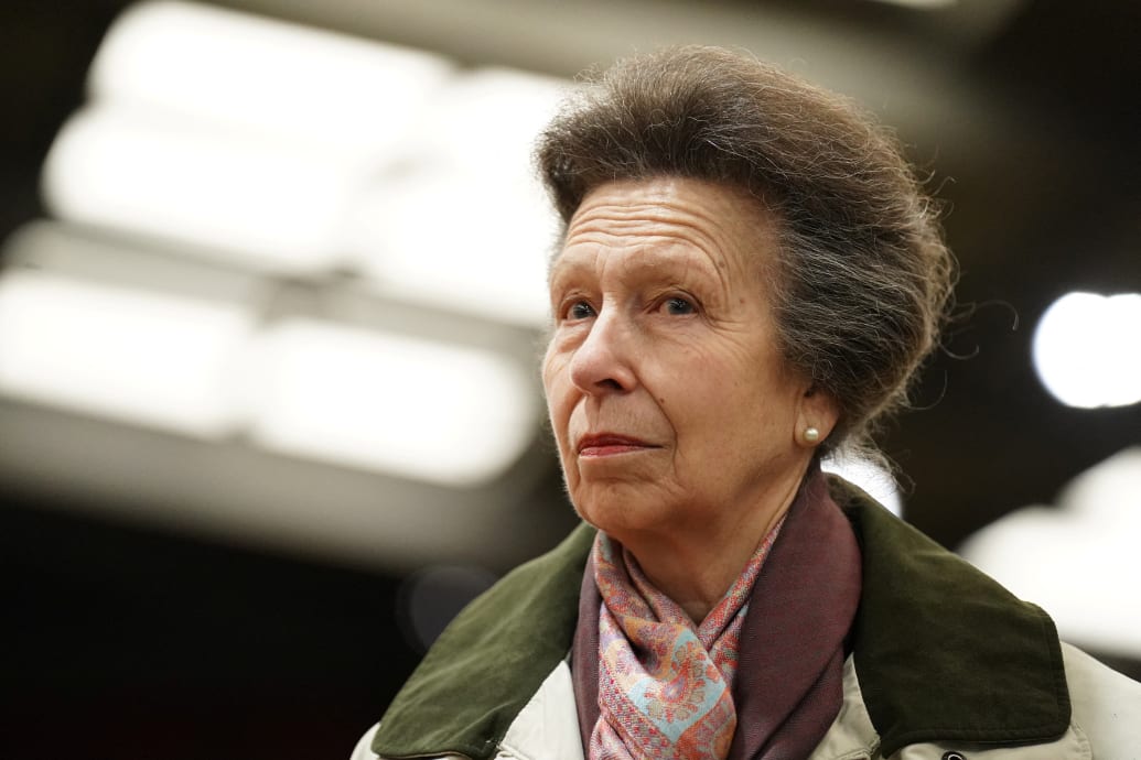 Britain's Anne, Princess Royal, Vice Patron of the British Horse Society, visits Wormwood Scrubs Pony Centre to mark its 35th anniversary, in London, Britain, February 8, 2024.