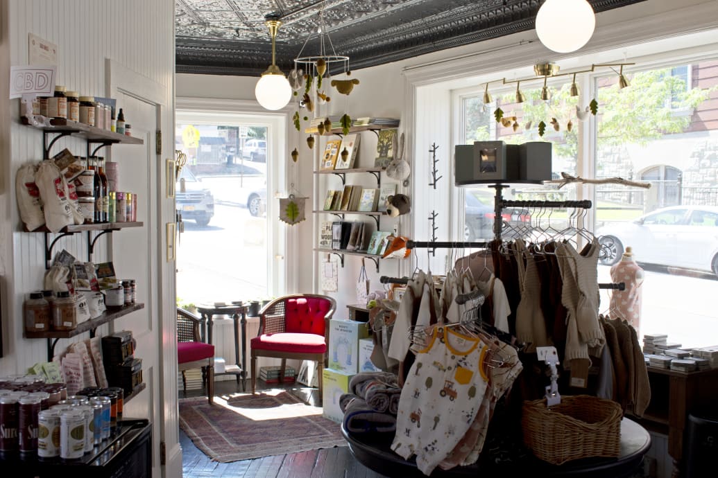 The interior of Bucko!, an independent giftstore owned by Katie and Brian Orsi in Peekskill, New York