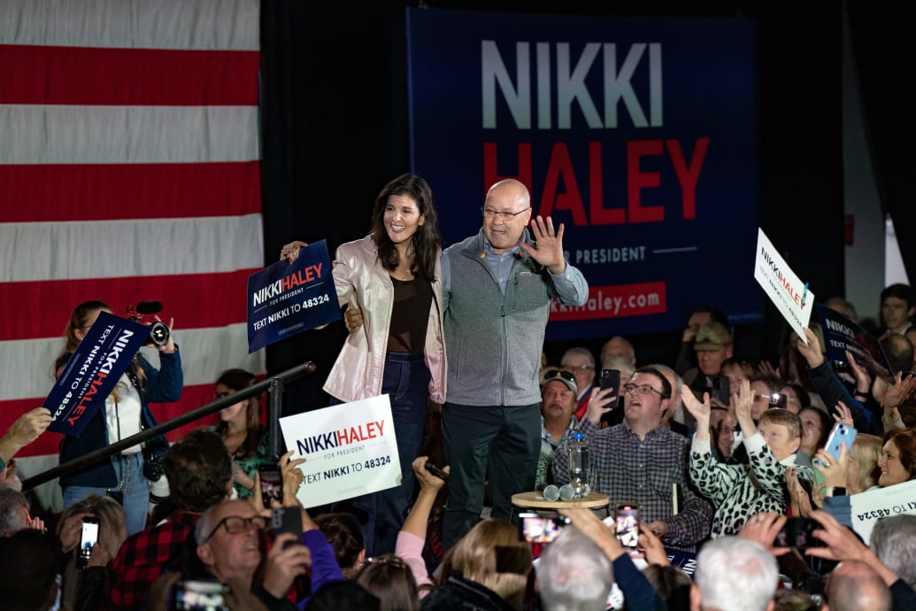Nikki Haley and her husband Michael Haley after a campaign event in South Carolina in March.