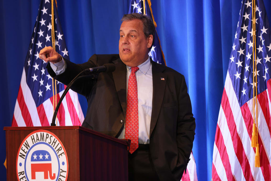 Chris Christie speaks during the 2023 First in the Nation Leadership Summit