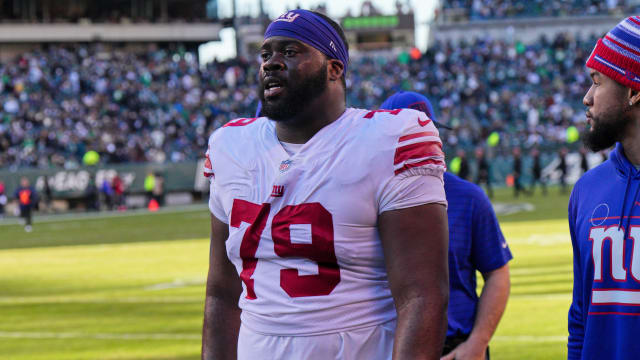 New York Giants offensive tackle Korey Cunningham (79) in 2021