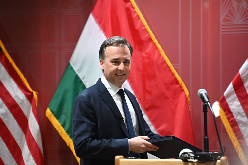 A photo including US Ambassador David Pressman in Hungary.