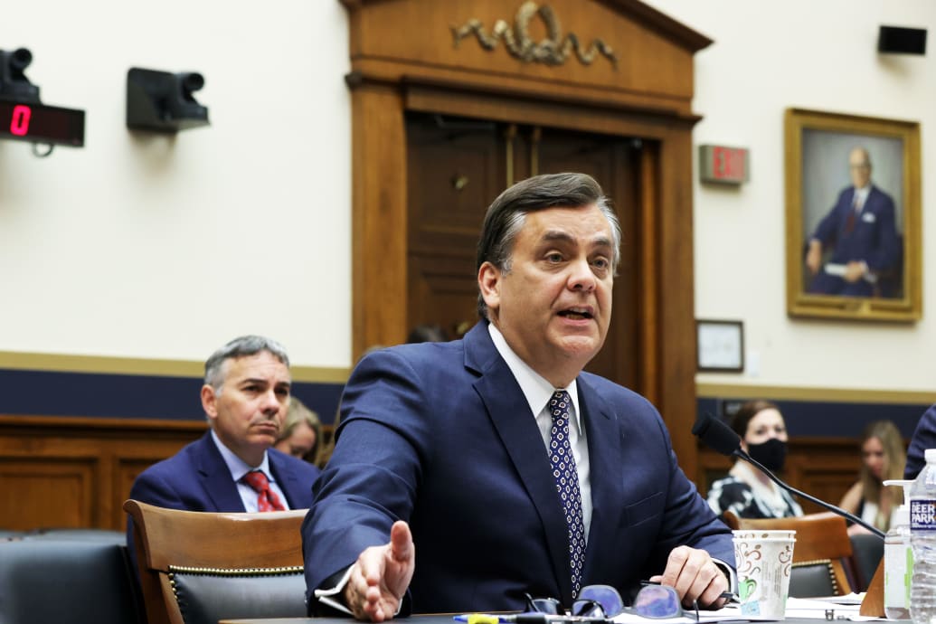 A photograph of Jonathan Turley testifying before the House Judiciary Committee.