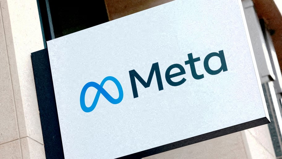 The logo of Meta Platforms' business group is seen in Brussels, Belgium