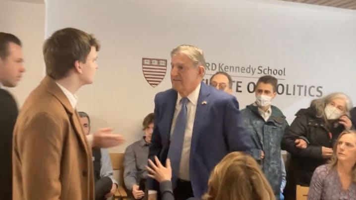 Sen. Joe Manchin Cursed Out by Protesters at Harvard Event